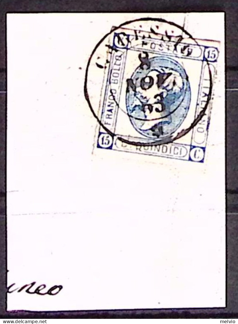 1863-(F=on Piece) GARESSIO C.2 Con Rosetta (8.11) Su Frammento Affrancato Litogr - Poststempel