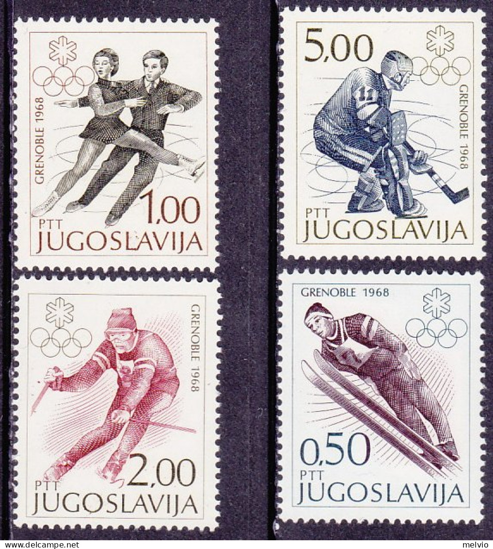 1968-Jugoslavia (MNH=**) S.4v."Olimpiade Invernale Grenoble" - Sonstige & Ohne Zuordnung