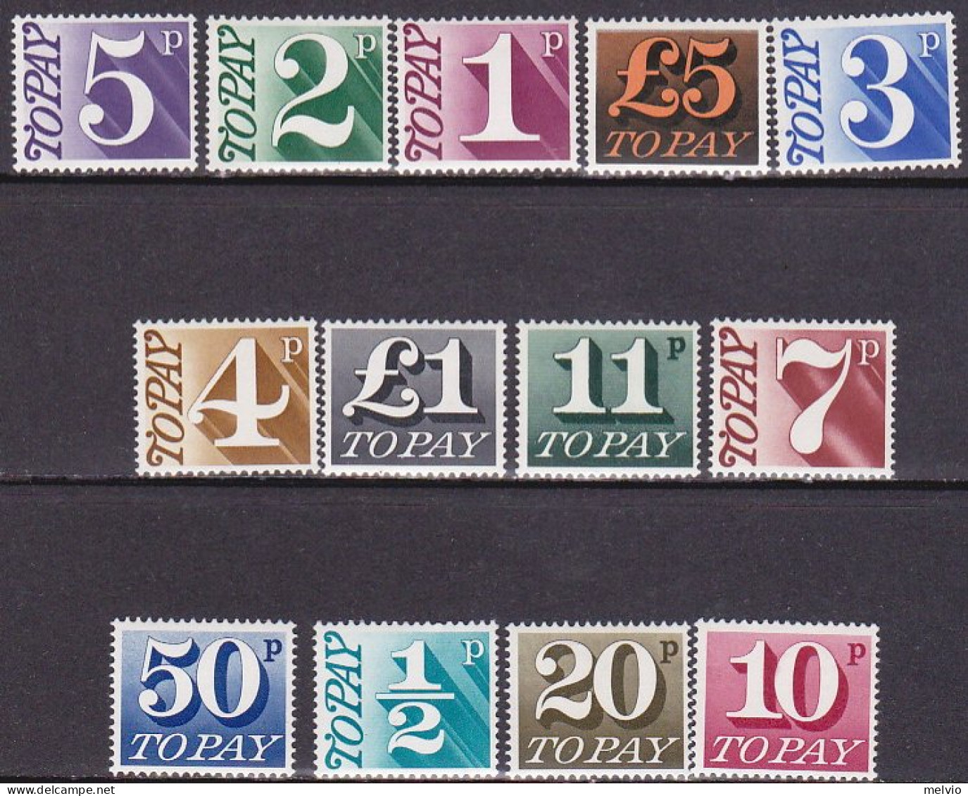 1970-Gran Bretagna (MNH=**) Segnatasse S.13v."Monetizzazione Decimale"catalogo U - Unused Stamps