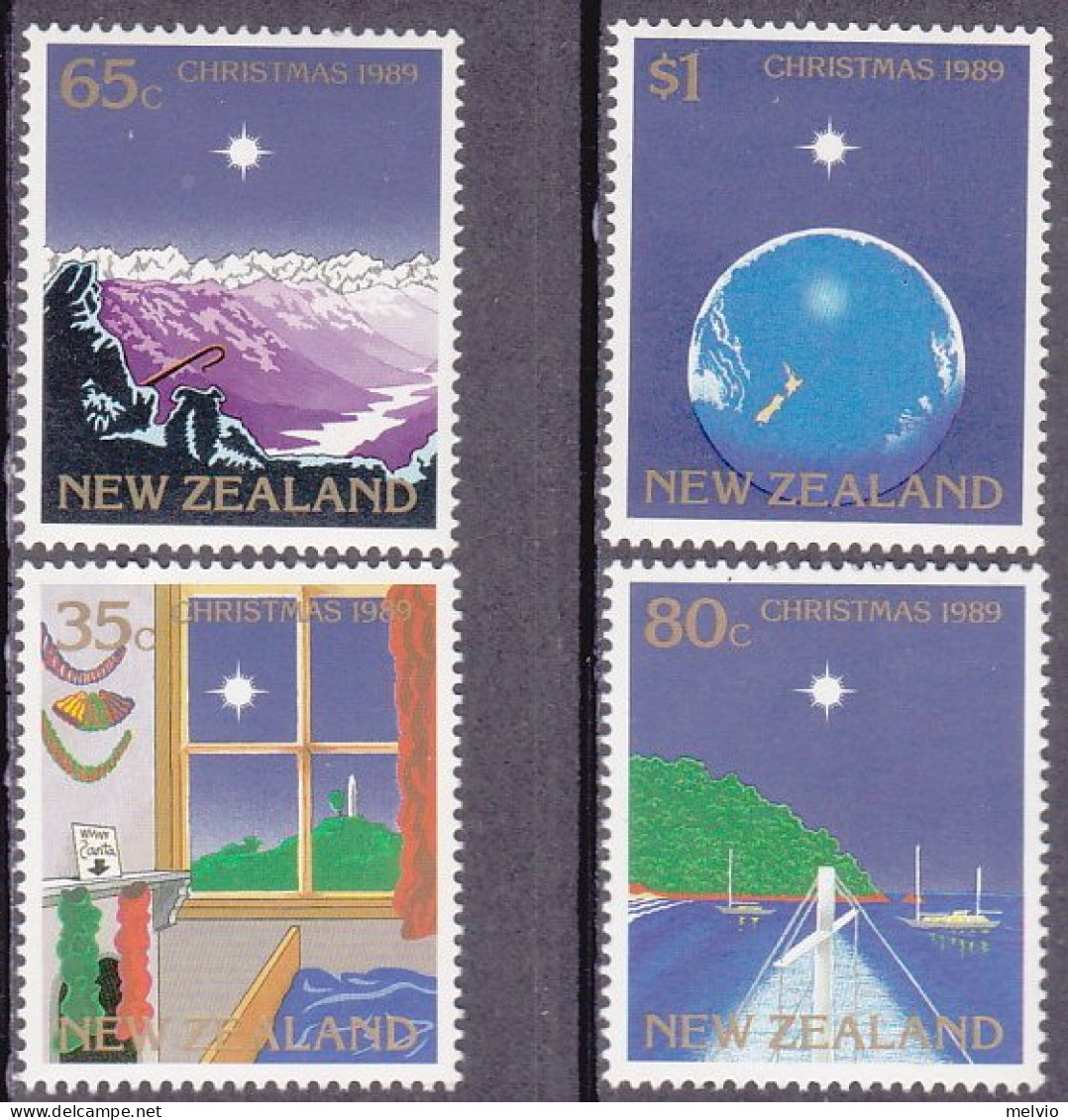 1989-Nuova Zelanda (MNH=**) S.4v. "Natale" - Autres & Non Classés