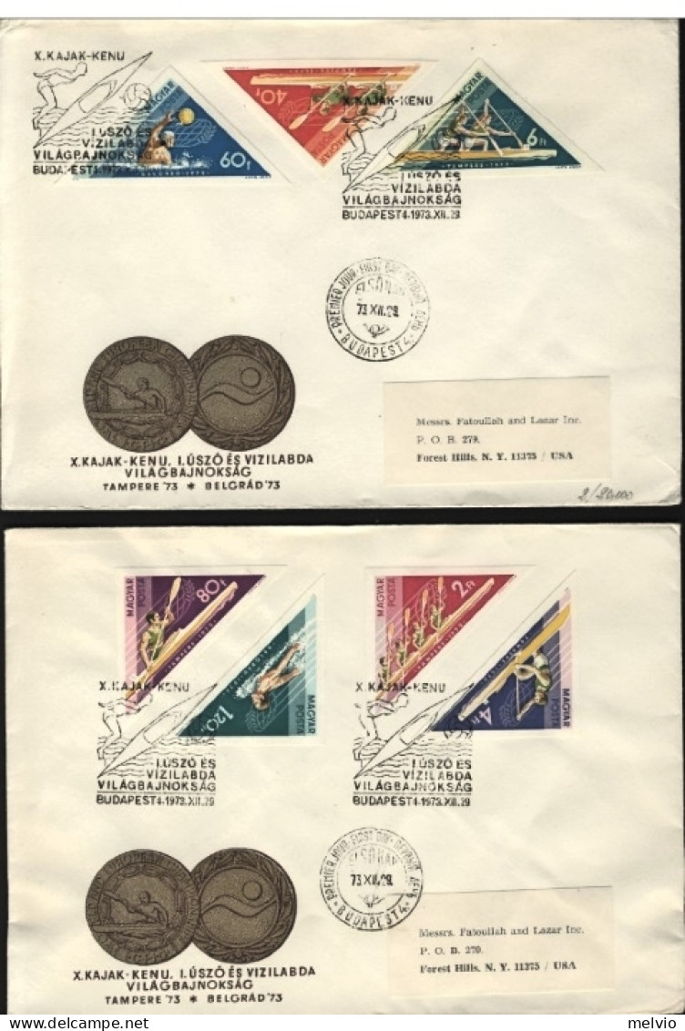 1973-Ungheria SPORT VARI Serie Completa Non Dentellata Su Fdc - FDC