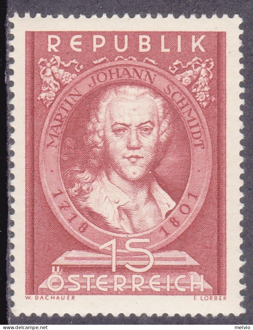 1951-Austria (MNH=**) S.1v."M.J.Schmidt Pittore"catalogo Unificato Euro 8 - Sonstige & Ohne Zuordnung