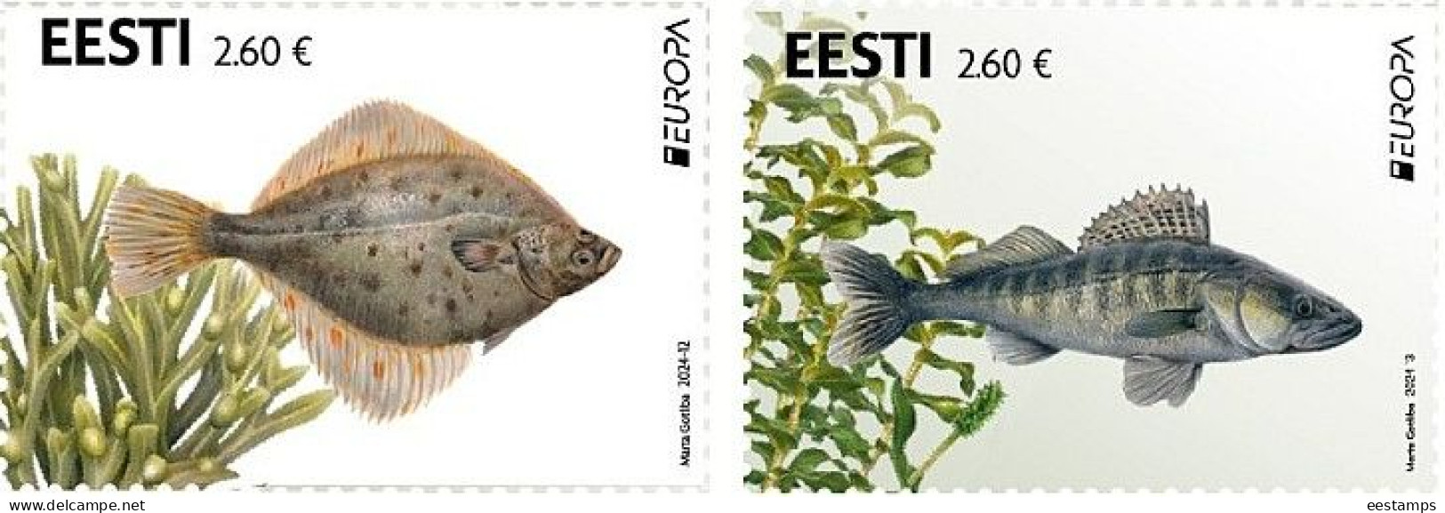 Estonia 2024 . EUROPA  CEPT. (Fishes, Flora). 2v. - Estonia