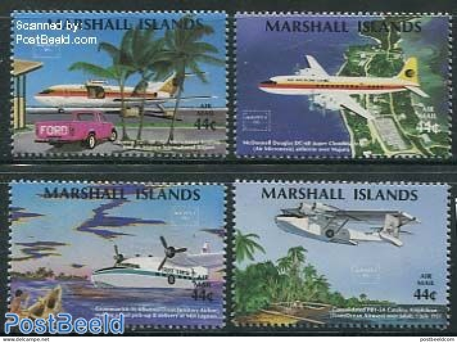 Marshall Islands 1986 Ameripex 4v, Mint NH, Transport - Philately - Automobiles - Aircraft & Aviation - Ships And Boats - Autos