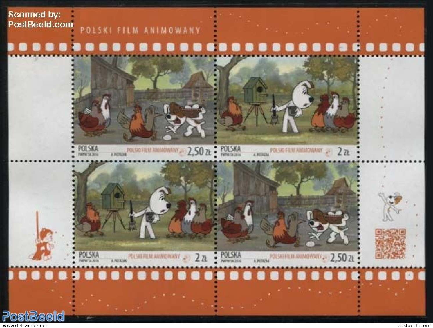 Poland 2016 Polish Animation Film M/s, Mint NH, Nature - Performance Art - Animals (others & Mixed) - Birds - Dogs - P.. - Unused Stamps