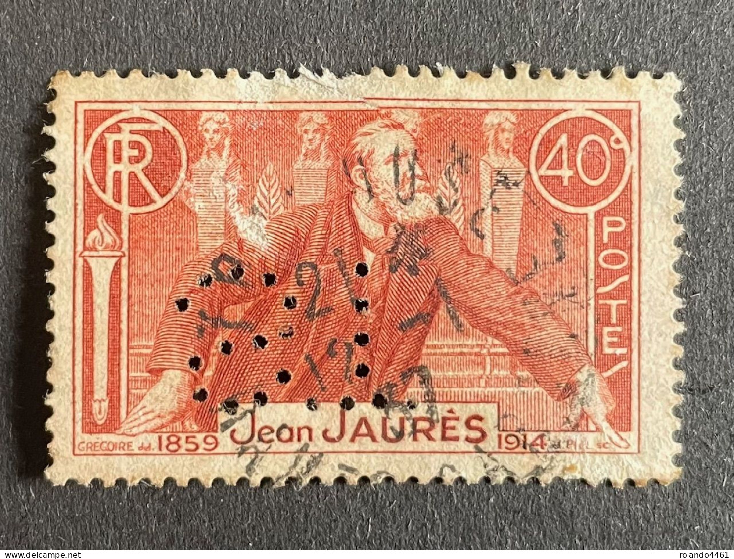 FRANE S N° 318 1936 ST 208 Indice 5 Perforé Perforés Perfins Perfin ! - Autres & Non Classés