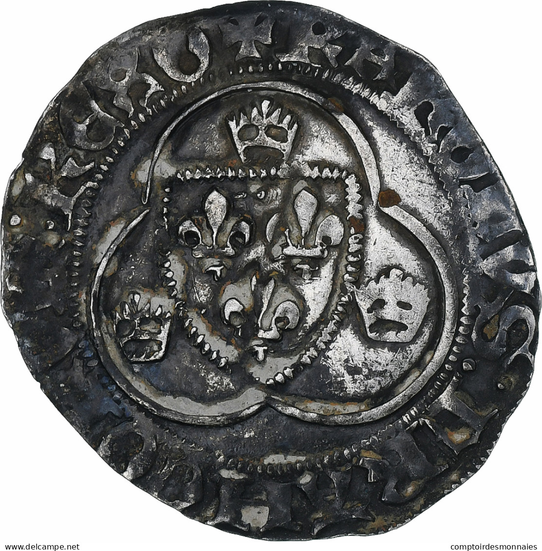 France, Charles VII, Blanc à La Couronne, 1436-1461, Orléans, Billon, TTB - 1422-1461 Karl VII. Der Siegreiche