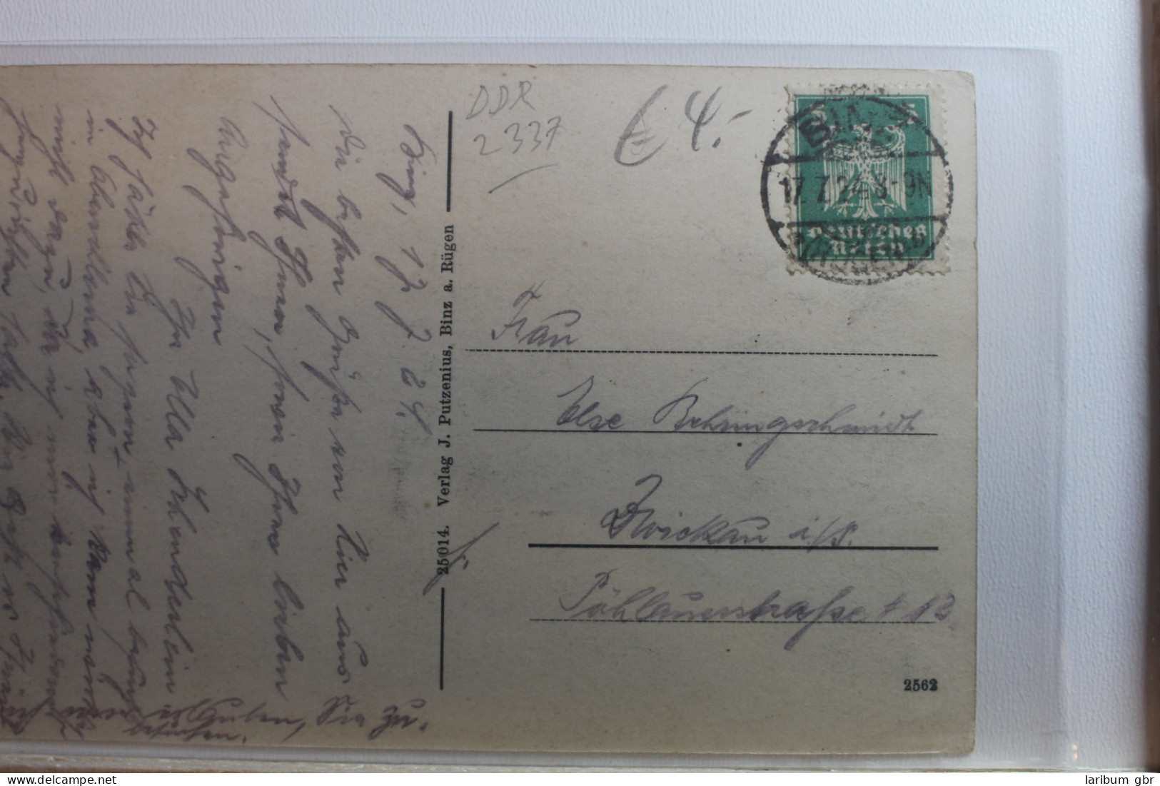 AK Ostseebad Binz A. Rügen Vom Blitzweg Gesehen 1924 Gebraucht #PG131 - Other & Unclassified