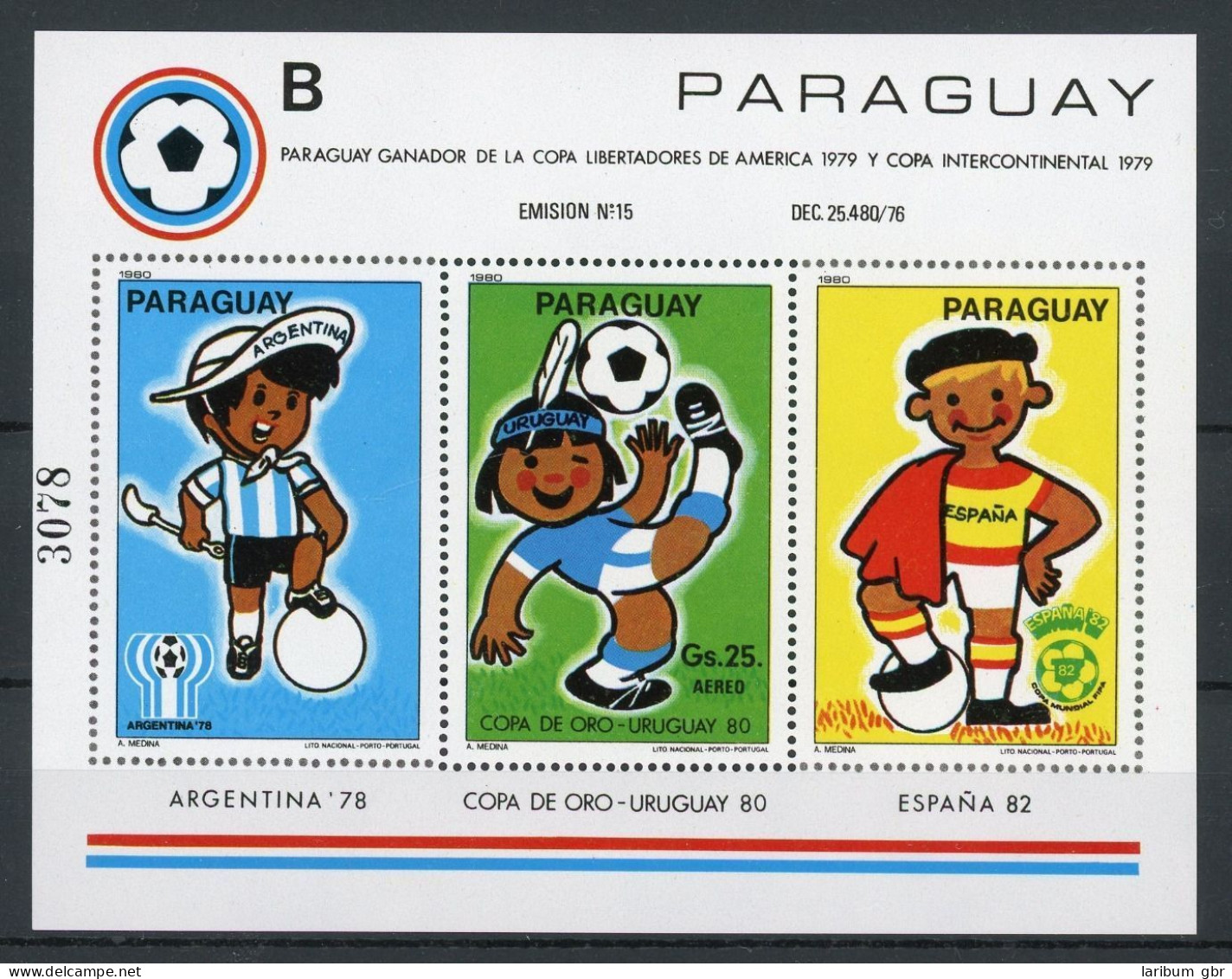 Paraguay Block 358 Postfrisch Fußball WM 1978 #GB640 - Paraguay