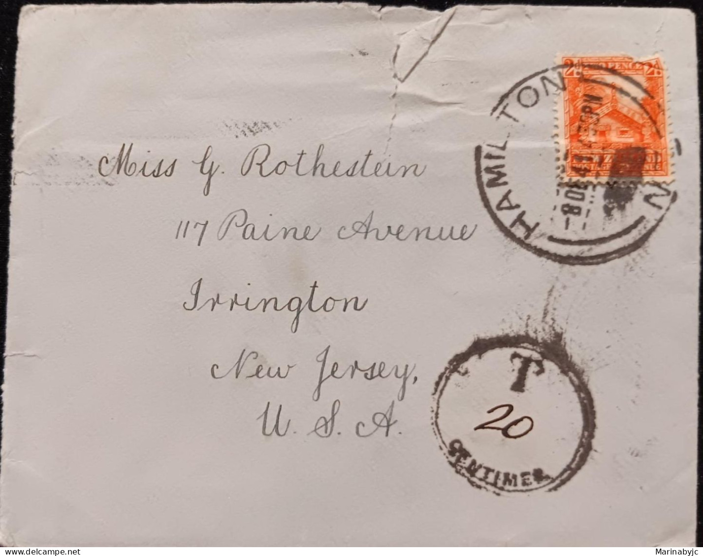 C) 1941. NEW ZEALAND. AIRMAIL ENVELOPE SENT TO USA. 2ND CHOICE - Nouvelle-Zélande