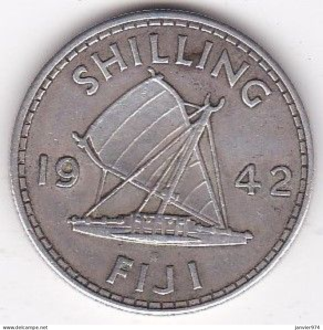 Fidji. 1 Shilling 1942 S George IV , En Argent, KM# 12.a - Fiji