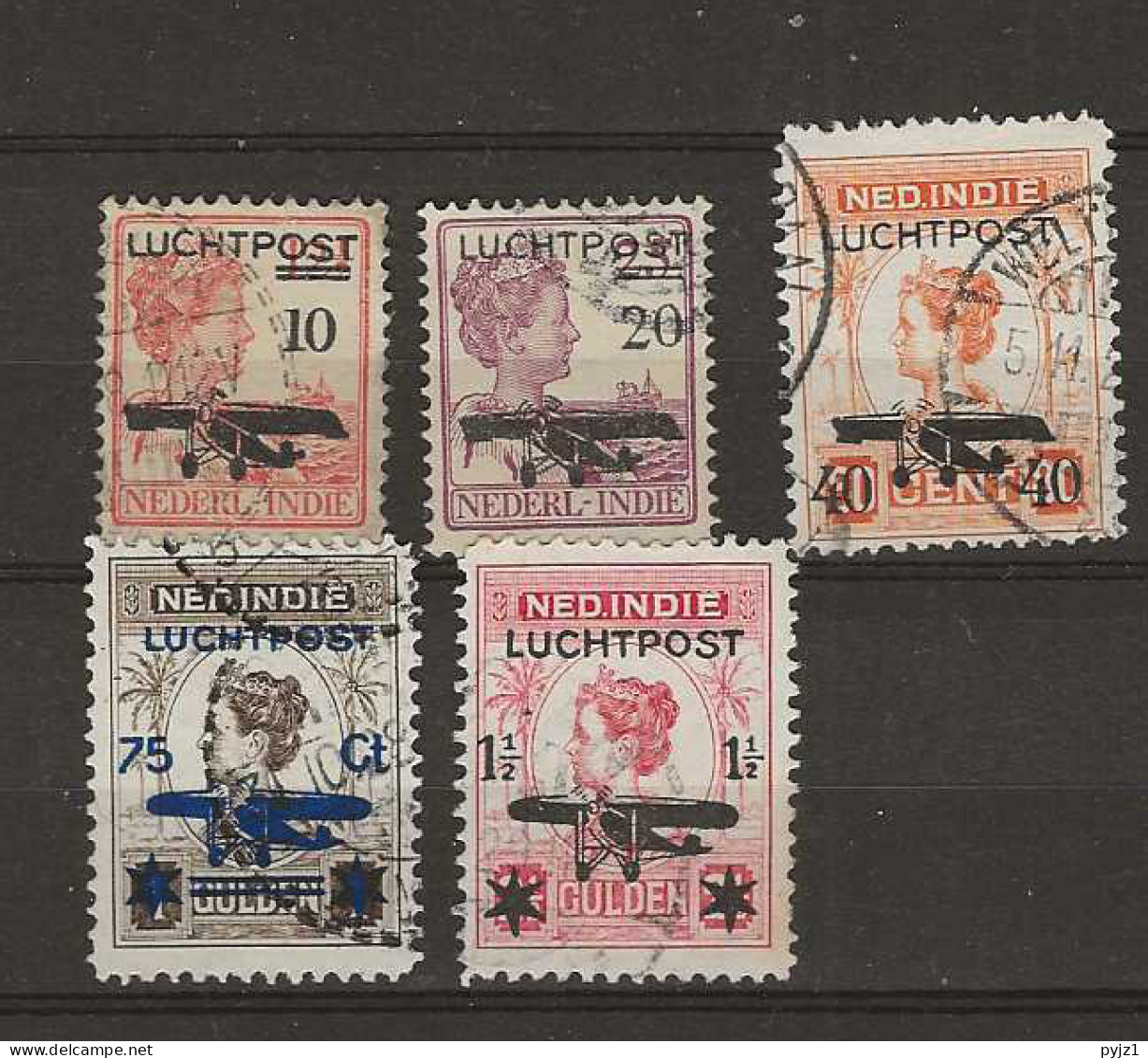 1928 USED Nederlands Indië Airmail NVPH LP 1-5 - Niederländisch-Indien