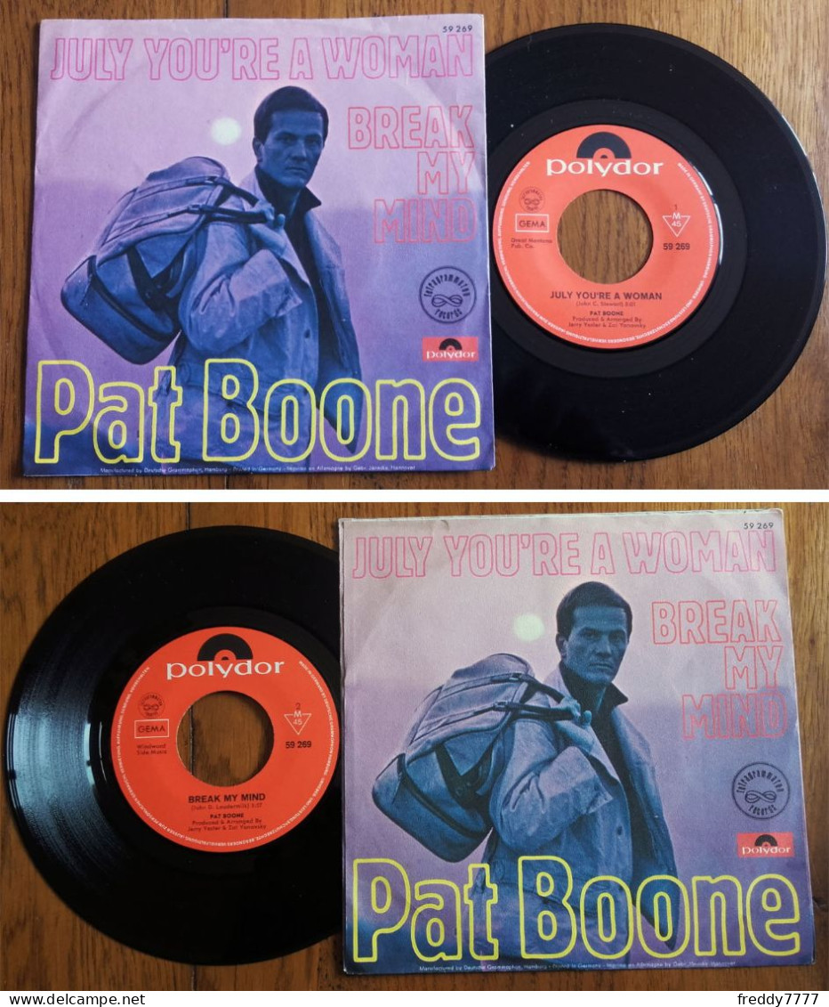 RARE SP 45t GEMA (7") PAT BOONE «July You're A Woman» GERMANY, 1969 - Ediciones De Colección