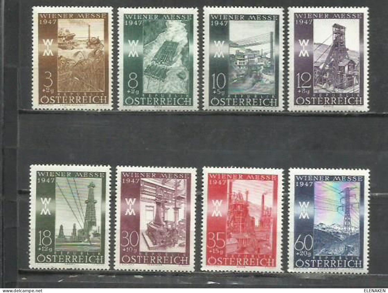 7565H-AUSTRIA SERIE COMPLETA 1947 Nº 666/673 BONITOS NUEVO FIJASELLO - Ongebruikt