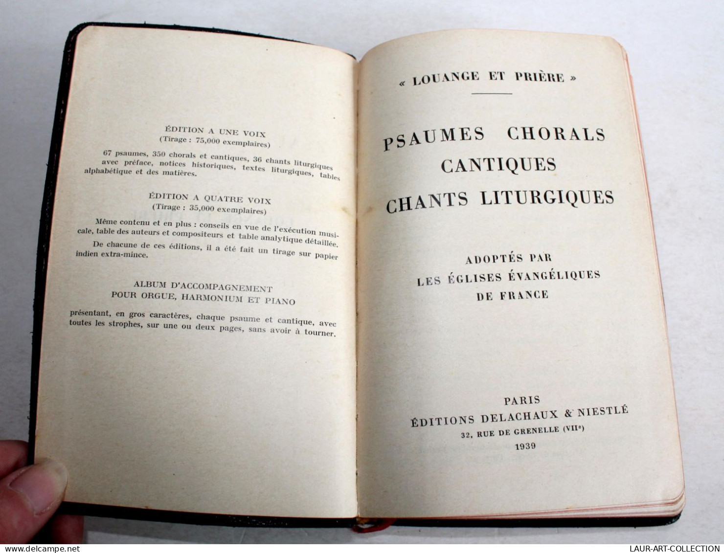 LOUANGE ET PRIERE, PSAUMES CHORALES CANTIQUES CHANTS LITURGIQUES 1939 PARTITIONS / LIVRE ANCIEN XXe SIECLE (1303.11) - Religion