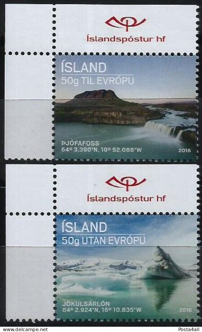 Iceland - 2016 Tourism - Thjófafoss Waterfall - Jökulsárlón Lagoon- Complete Set - MNH - Ongebruikt