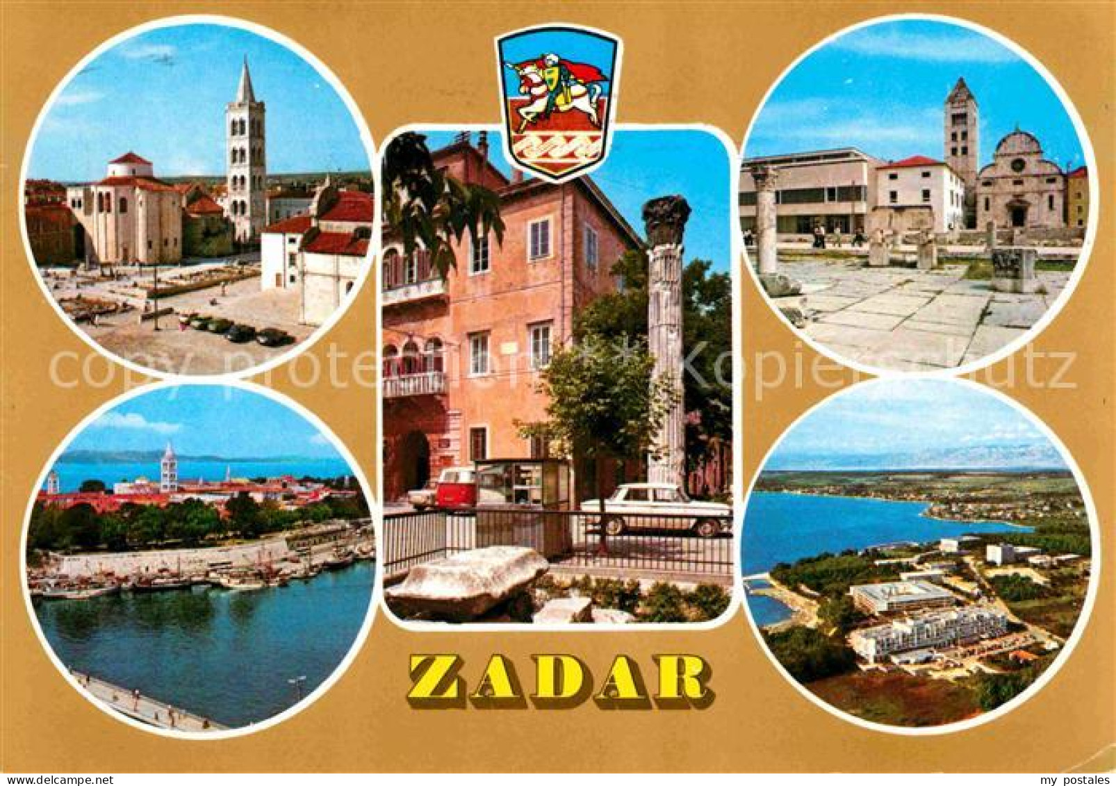 72625646 Zadar Zadra Zara Kirche Hafen Gebaeude Platz Fliegeraufnahme Croatia - Croatie