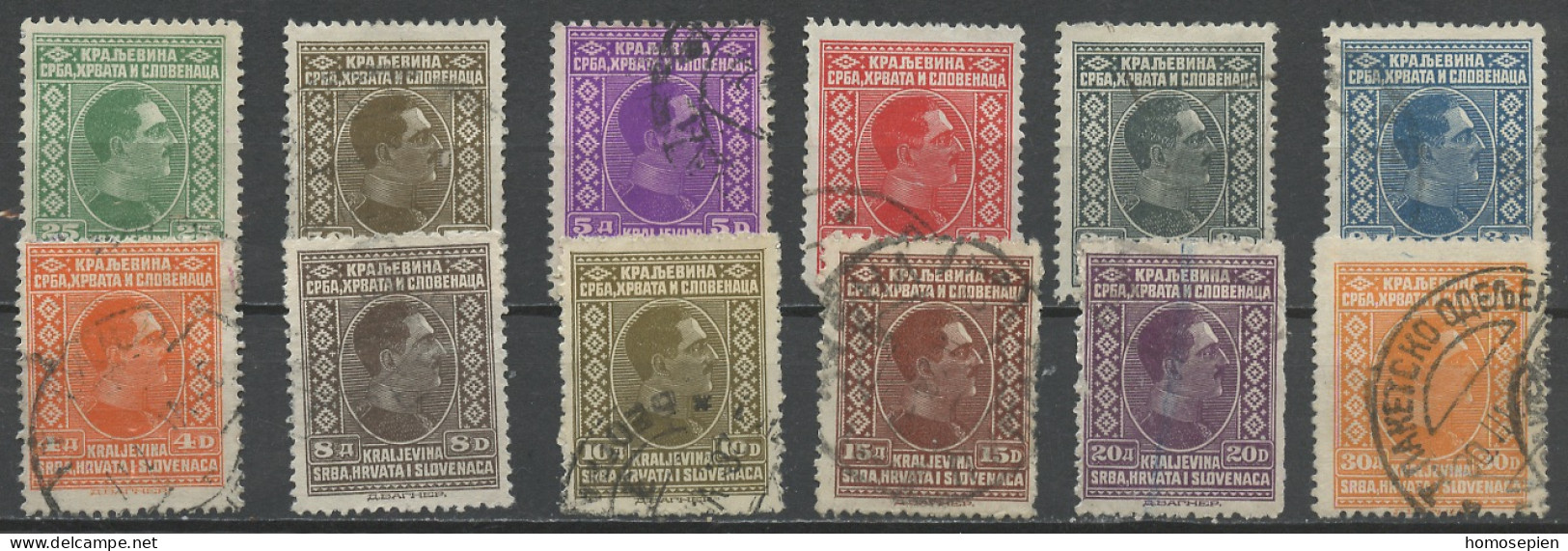 Yougoslavie - Jugoslawien - Yugoslavia 1926-27 Y&T N°170 à 181 - Michel N°188 à 189 (o) - Alexandre 1er - Gebraucht