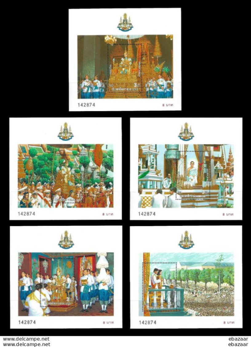 Thailand 1996 Stamps 5 Minisheet Set 50 Anniv King Bhumibol Accession To Throne Rama MNH - Thaïlande