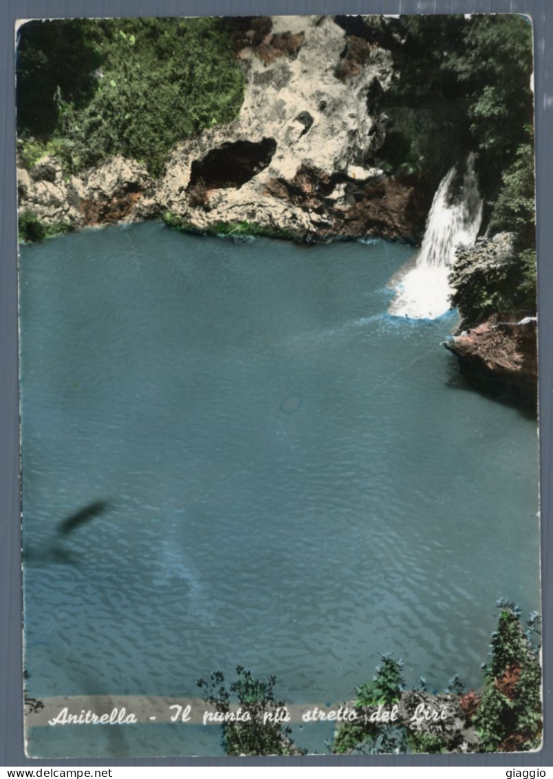 °°° Cartolina - Anitrella Il Punto Più Stretto Del Liri Taglio E Piega - Viaggiata °°° - Frosinone