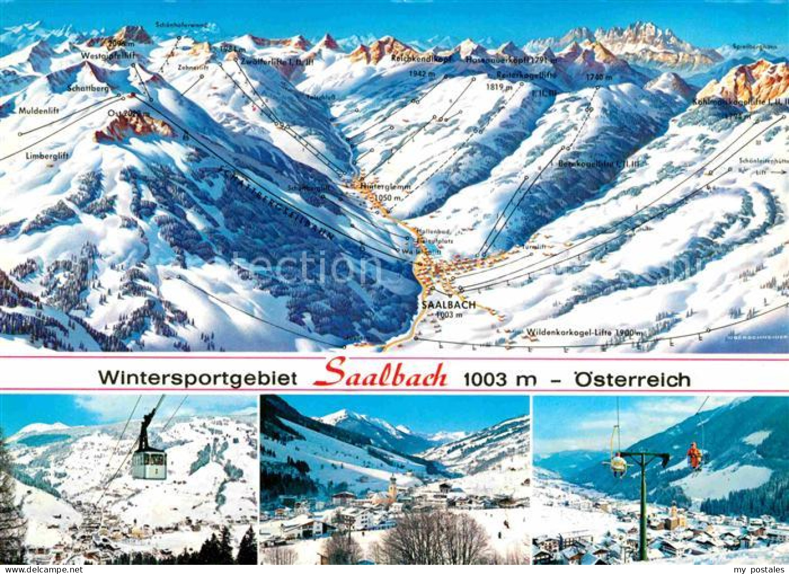 72621354 Saalbach-Hinterglemm Skigebiet Panoramakarte  Saalbach-Hinterglemm - Andere & Zonder Classificatie