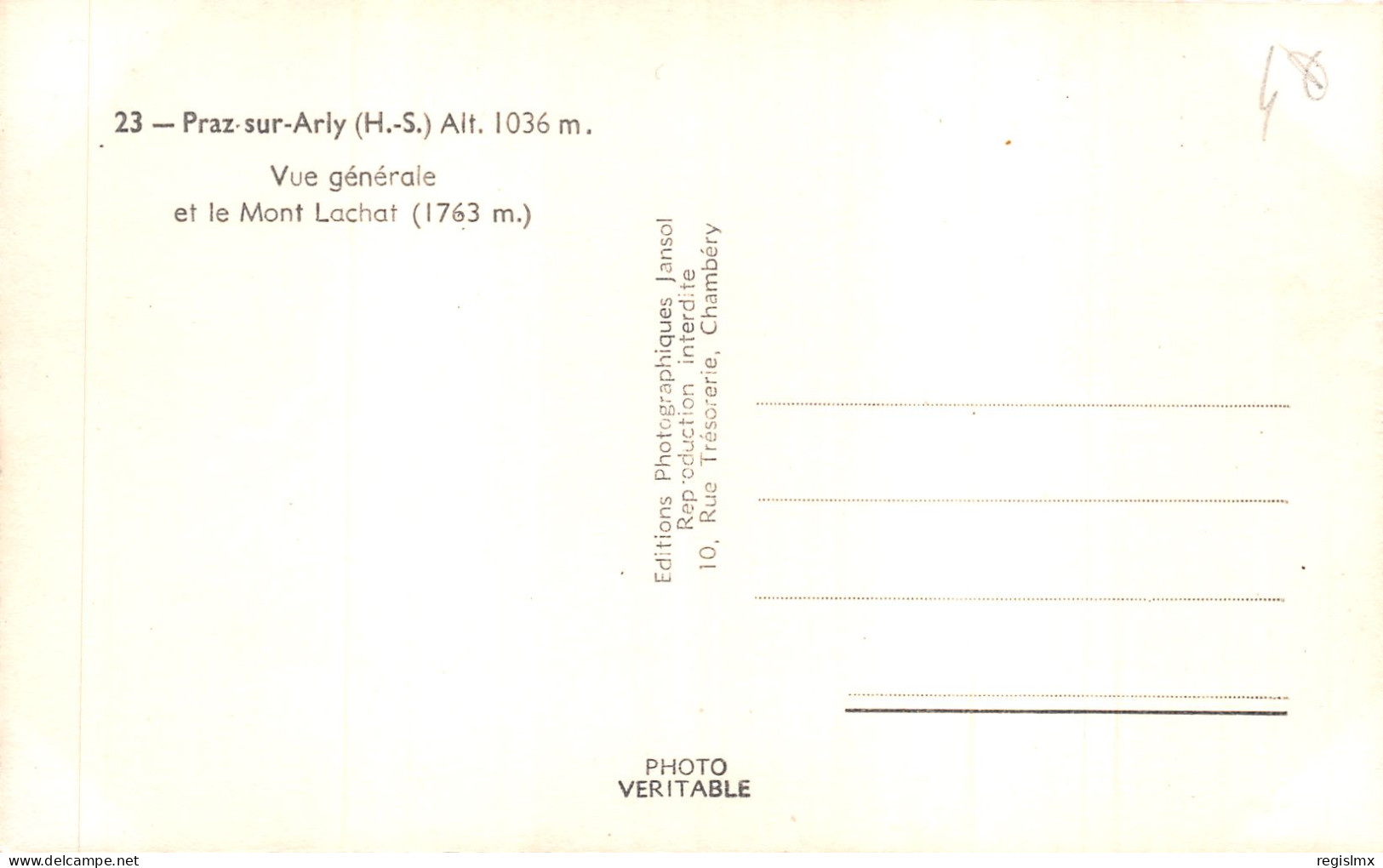 74-PRAZ SUR ARLY-N°2157-F/0069 - Sonstige & Ohne Zuordnung