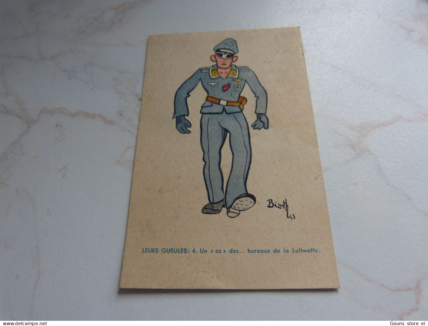 BC29-21 Cpa Propagande Ww2 BIZUTH - LEURS GUEULES - Un "as" Des... Bureaux De La Luftwaffe - War 1939-45