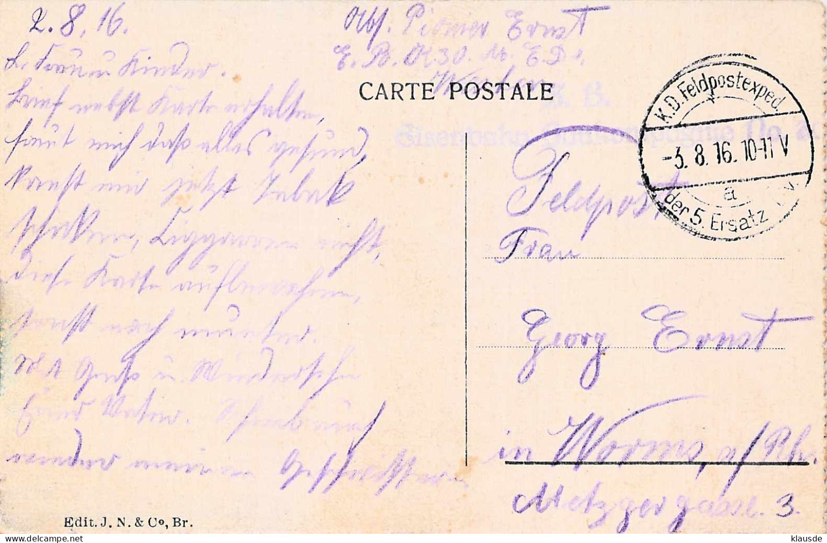 Courtrai - Les Trois Tours Gel.1916 Feldpost - Kortrijk