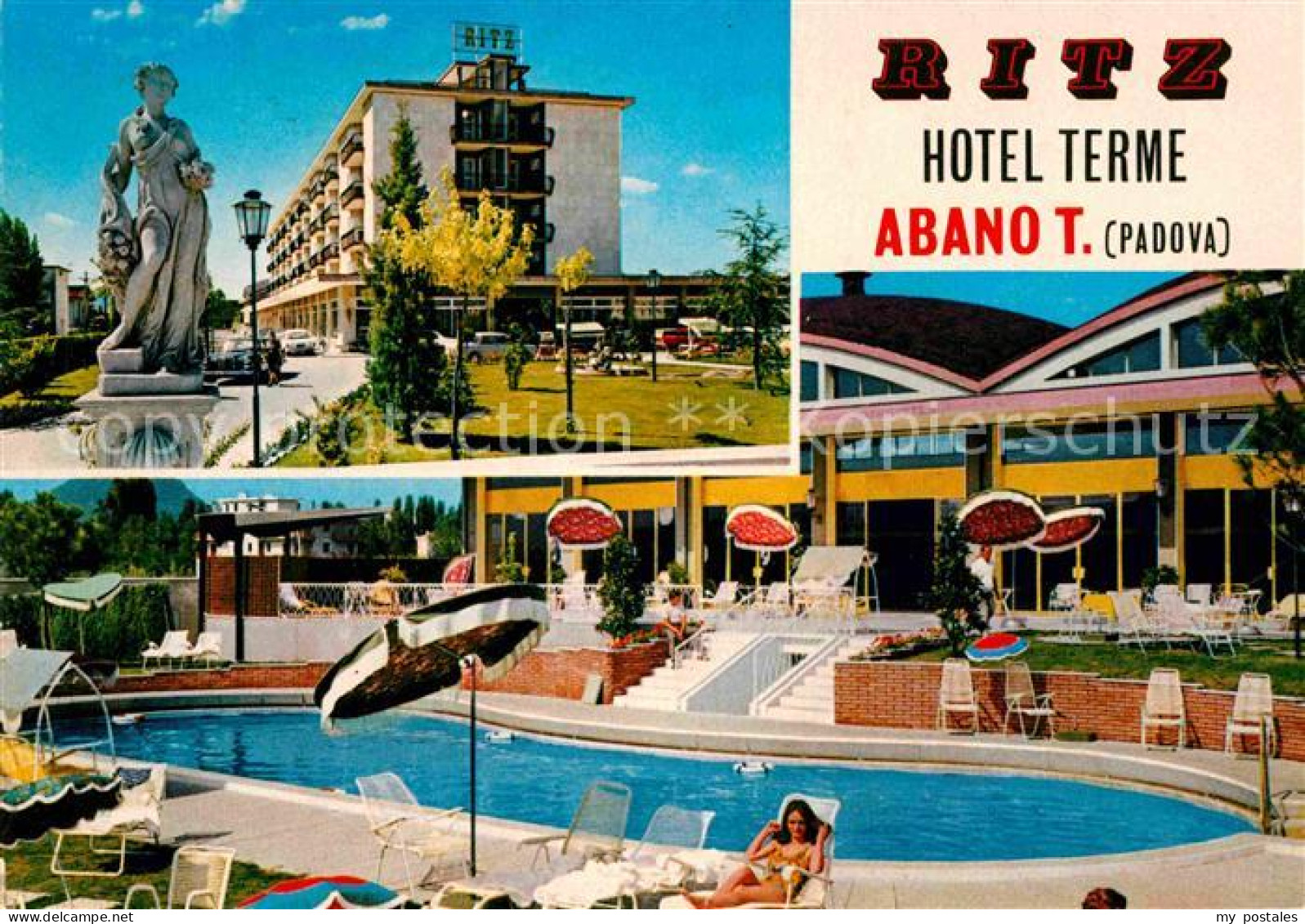 72618218 Abano Terme Hotel Ritz Terme Swimming Pool Statue Firenze - Andere & Zonder Classificatie