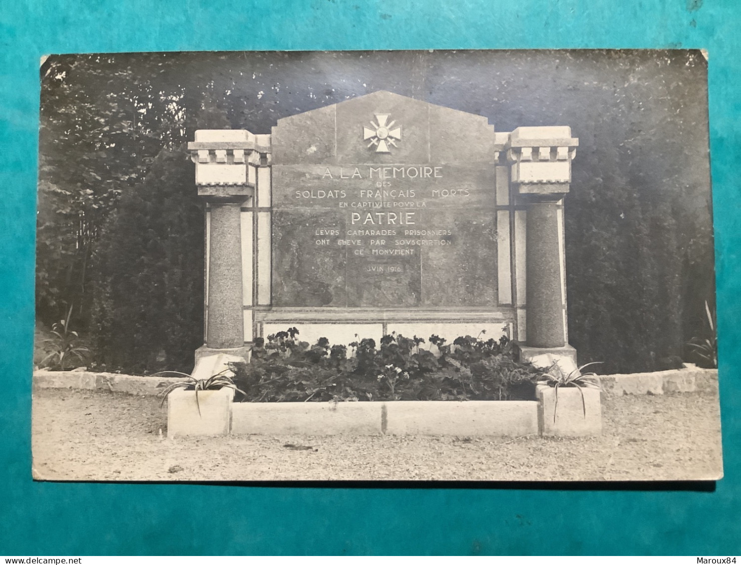 Militaria./ Carte Photo Monument élevé à La Mémoire Des Soldats Français Morts En Captivité Camp De Hammelburg - War 1914-18