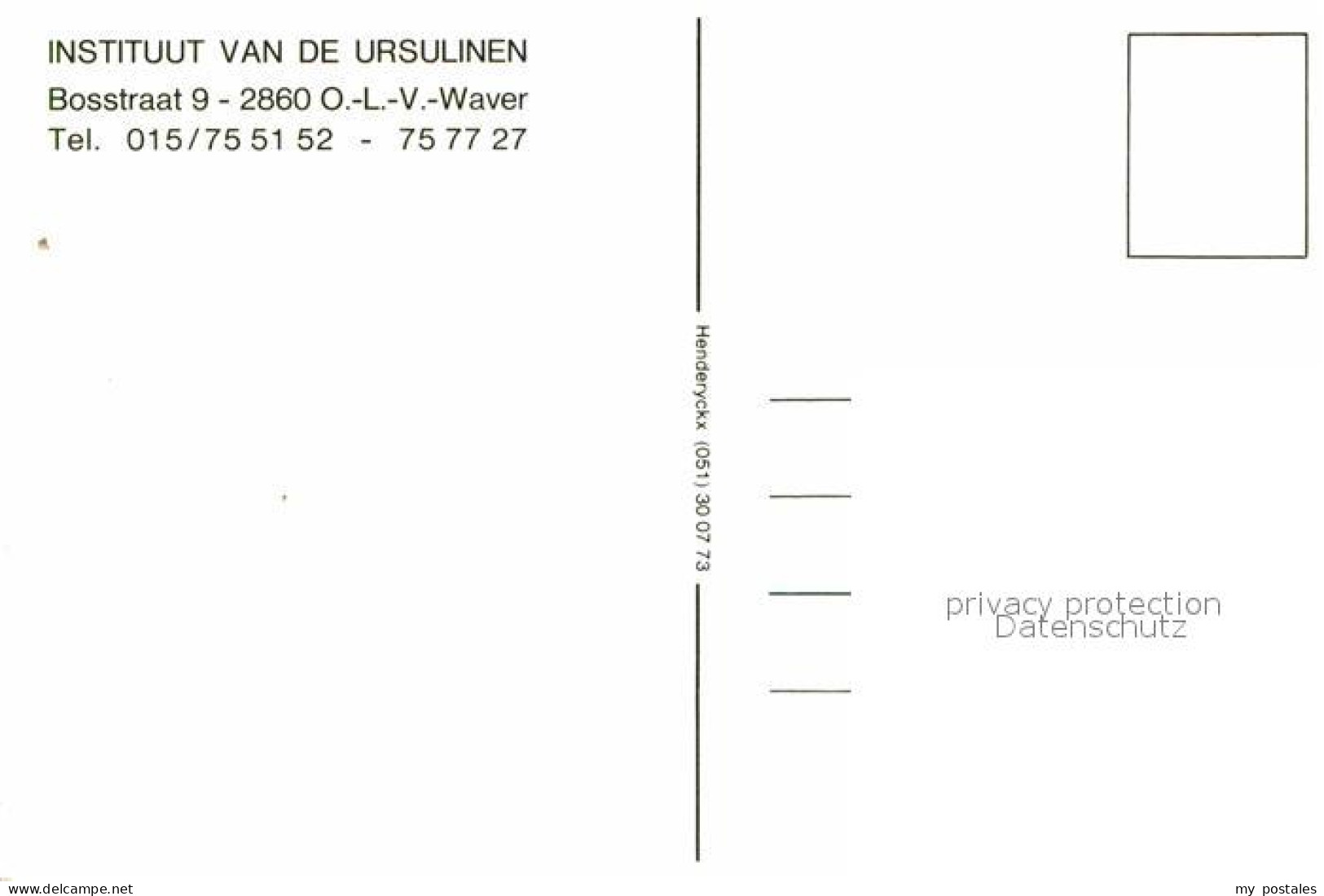 72617755 Waver Oost-Vlaanderen Instituut Van De Ursulinen  Waver Oost-Vlaanderen - Sonstige & Ohne Zuordnung