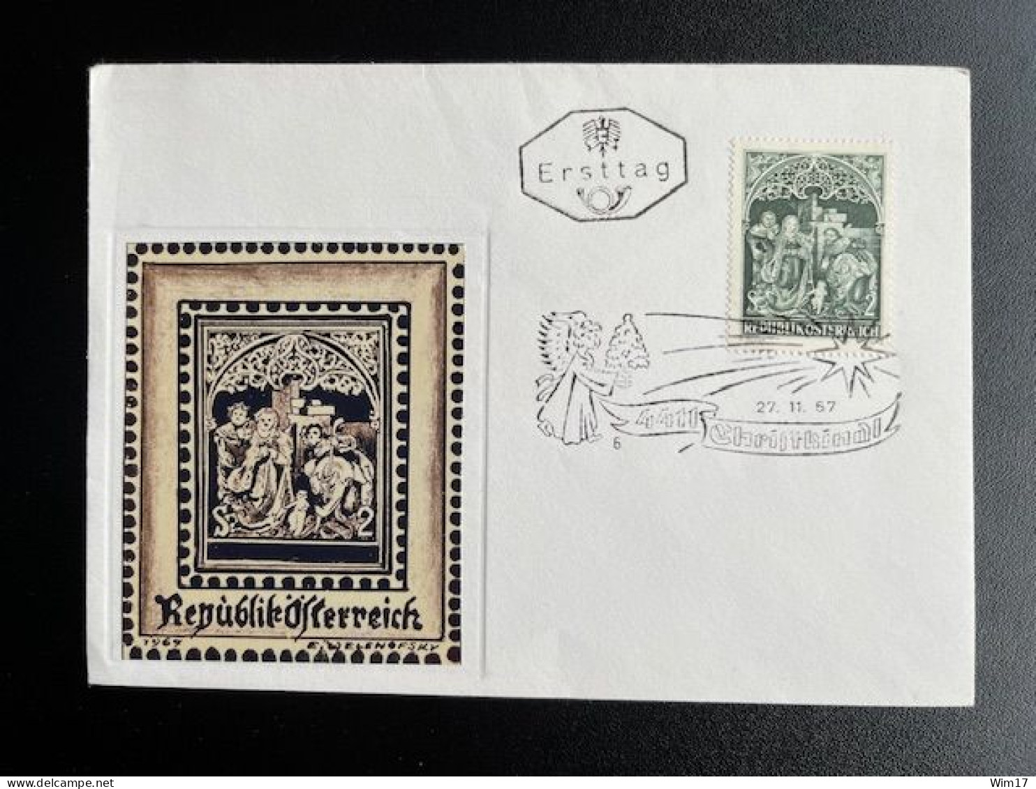 AUSTRIA 1967 FDC CHRISTKINDL 27-11-1967 OOSTENRIJK OSTERREICH - Lettres & Documents
