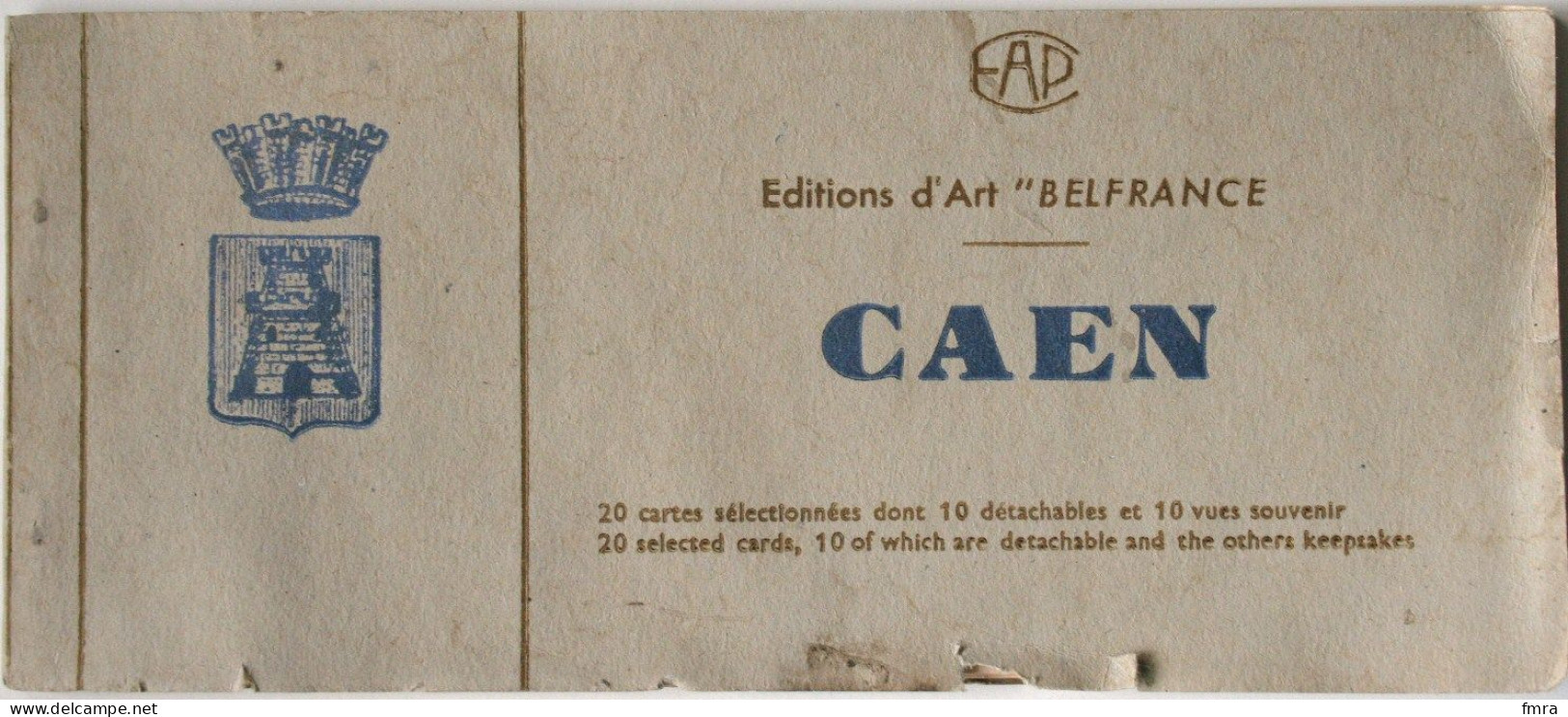14 – CAEN – Ancien Carnet De 10 CP Détachables Et 10 Vues Souvenir - Edition D’Art « Belfrance » (voir 4 Scans) /GP13 - Caen