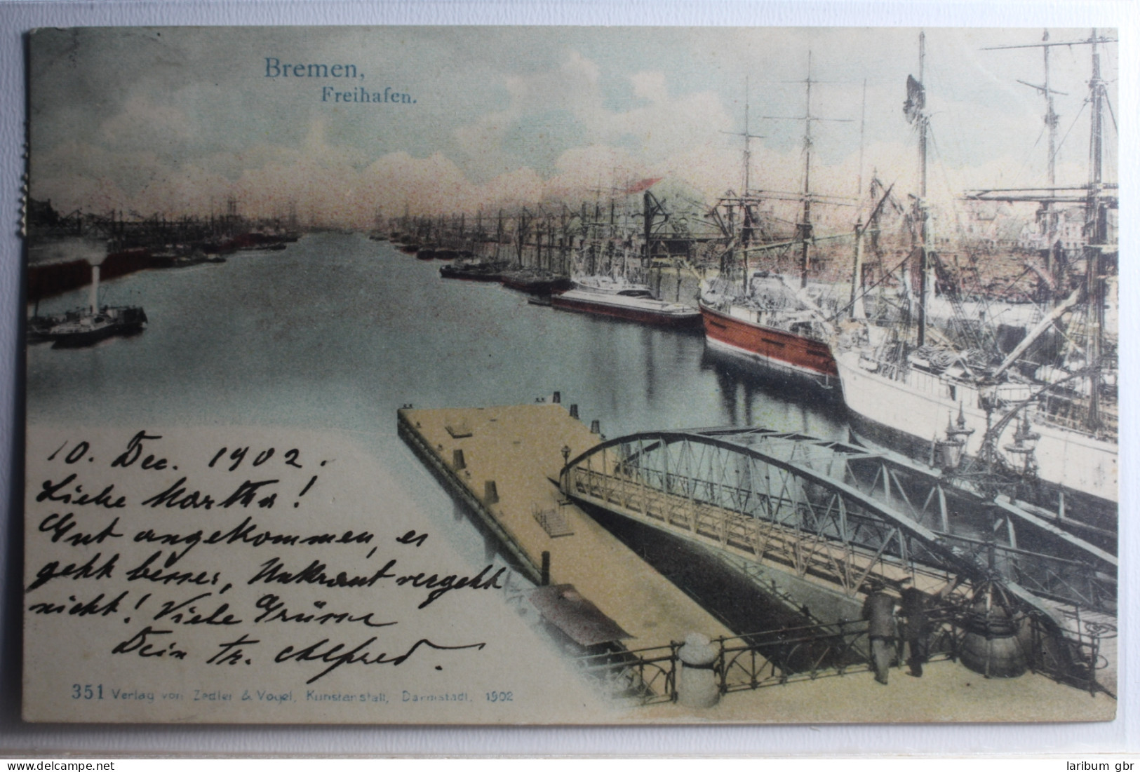 AK Bremen Freihafen 1902 Gebraucht #PD229 - Andere & Zonder Classificatie