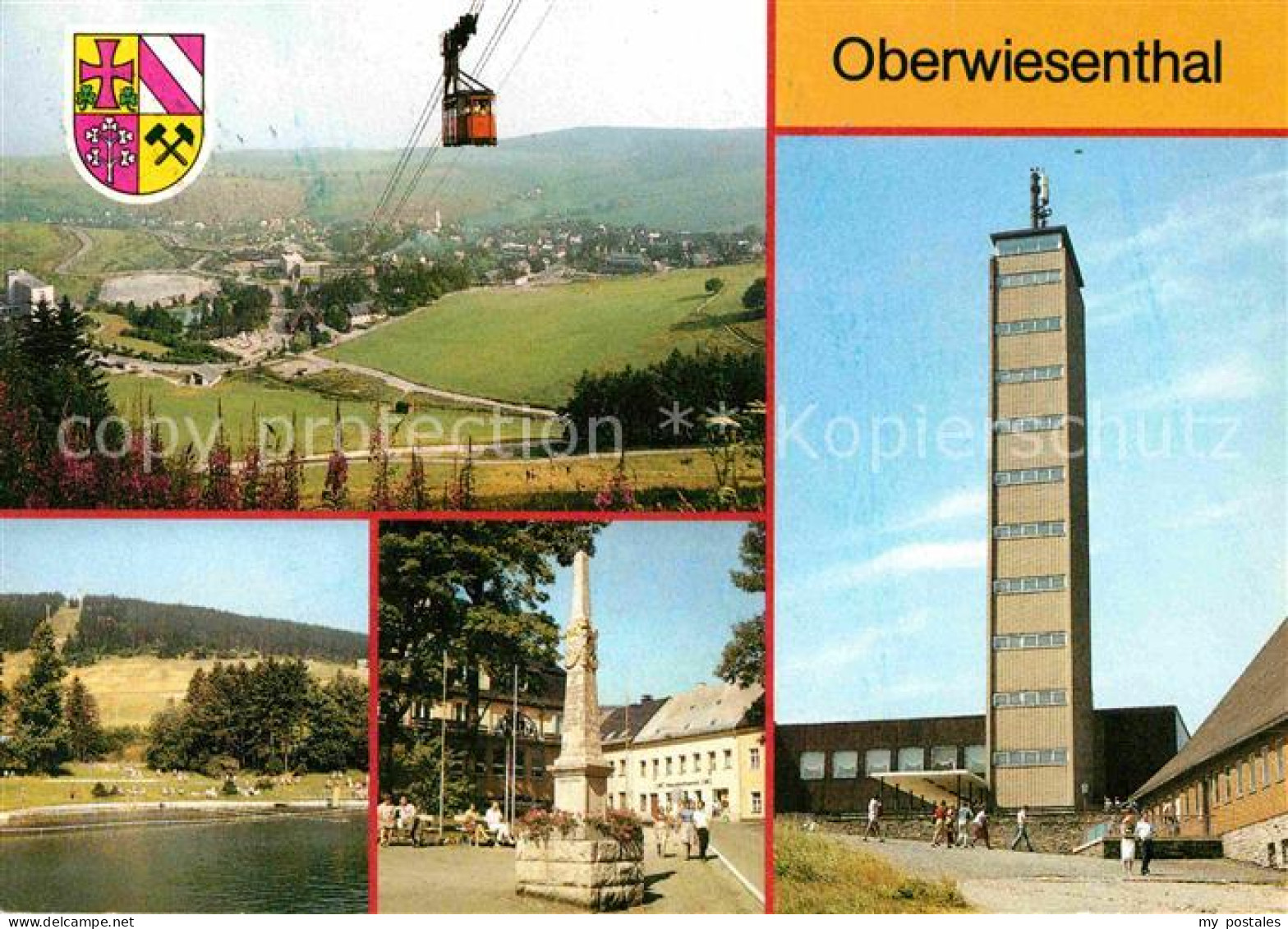 72616709 Oberwiesenthal Erzgebirge Panorama Seilbahn Freibad Markt Postmeilensae - Oberwiesenthal
