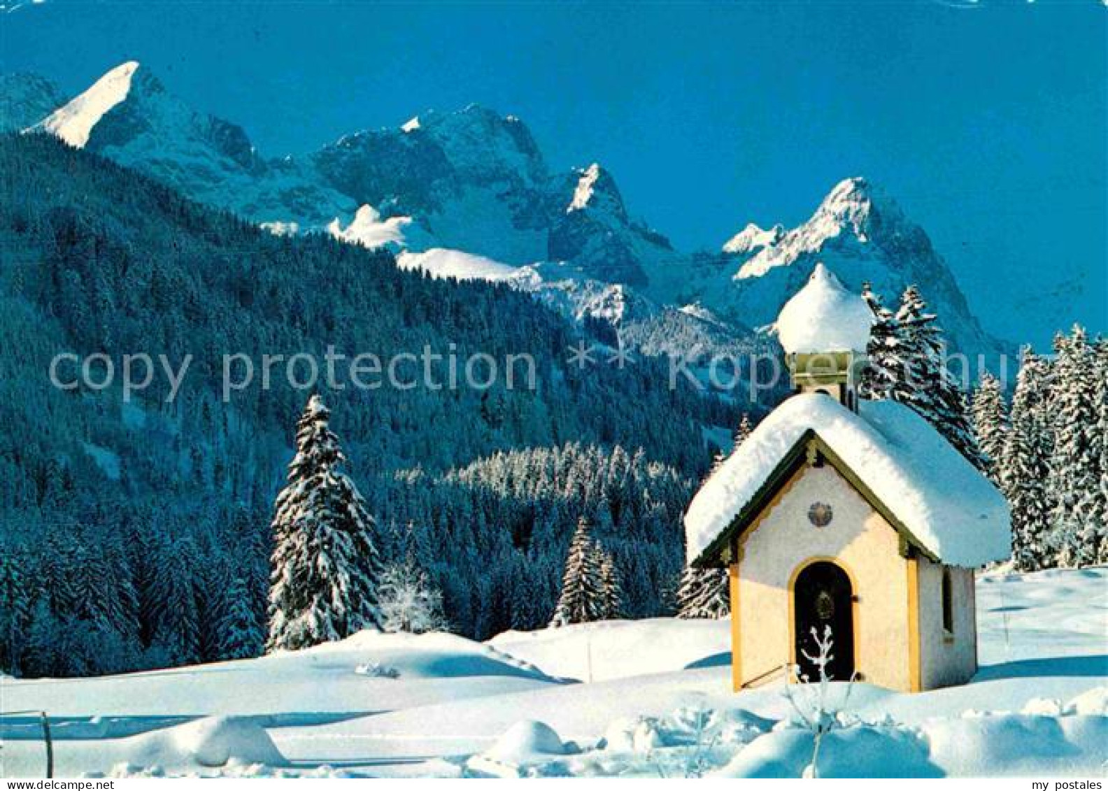 72616617 Lenggries Bergkirchlein Gegen Zugspitzgruppe Winterpanorama Bayerische  - Lenggries