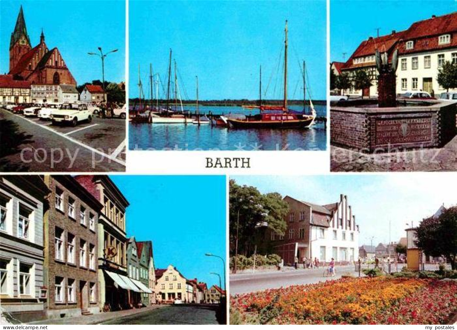 72616268 Barth Markt Mole Brunnen Ernst Thaelmann Strasse Parkanlage Dammstrasse - Barth
