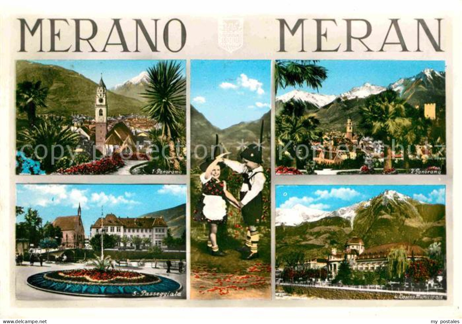 72615633 Merano Suedtirol Panorama Trachtenkinder Kurhaus Merano - Sonstige & Ohne Zuordnung