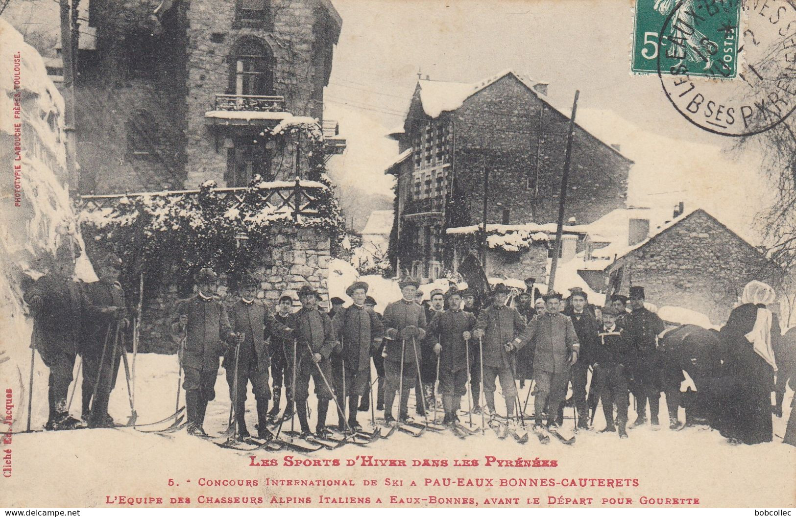 EAUX-BONNES (Pyrénées-Atlantiques): Gourette - Concours International De Ski - Equipe Des Chasseurs Alpins Italiens - Eaux Bonnes