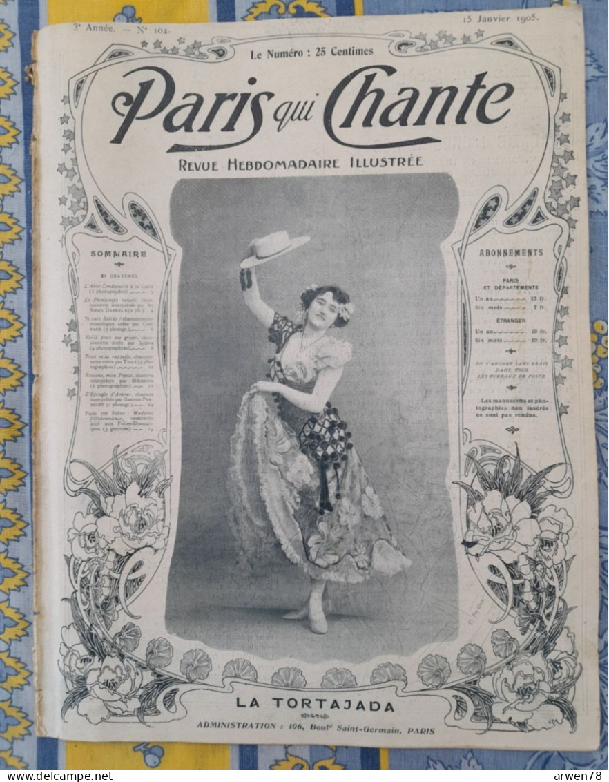 REVUE PARIS QUI CHANTE 1905 N°104 PARTITION LA TORTAJADA - Partituren