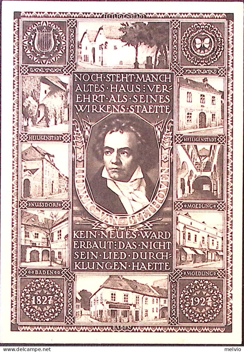 1927-Austria Cartolina Postale Gr. 10 L. Van Beethoven, Nuova - Andere & Zonder Classificatie