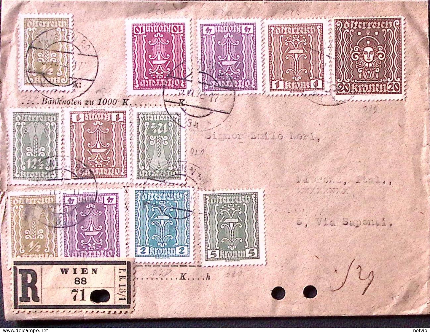 1922-AUSTRIA Simboli Kr. 1/2, Due 1, 2, Due 4, 5, 6, 10, Due 121/2 + Arte Kr.20  - Sonstige & Ohne Zuordnung