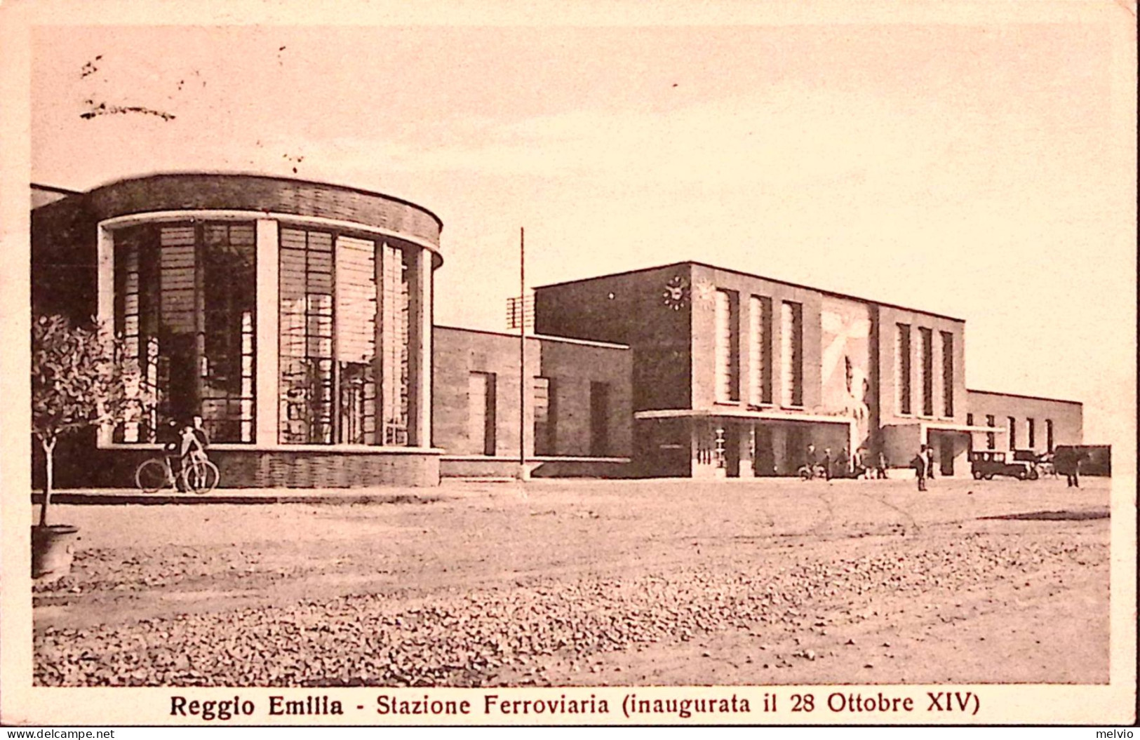 1936-FIERA MILANO C.30 Isolato Su Cartolina Reggio Emilia Stazione Ferroviaria - Reggio Nell'Emilia