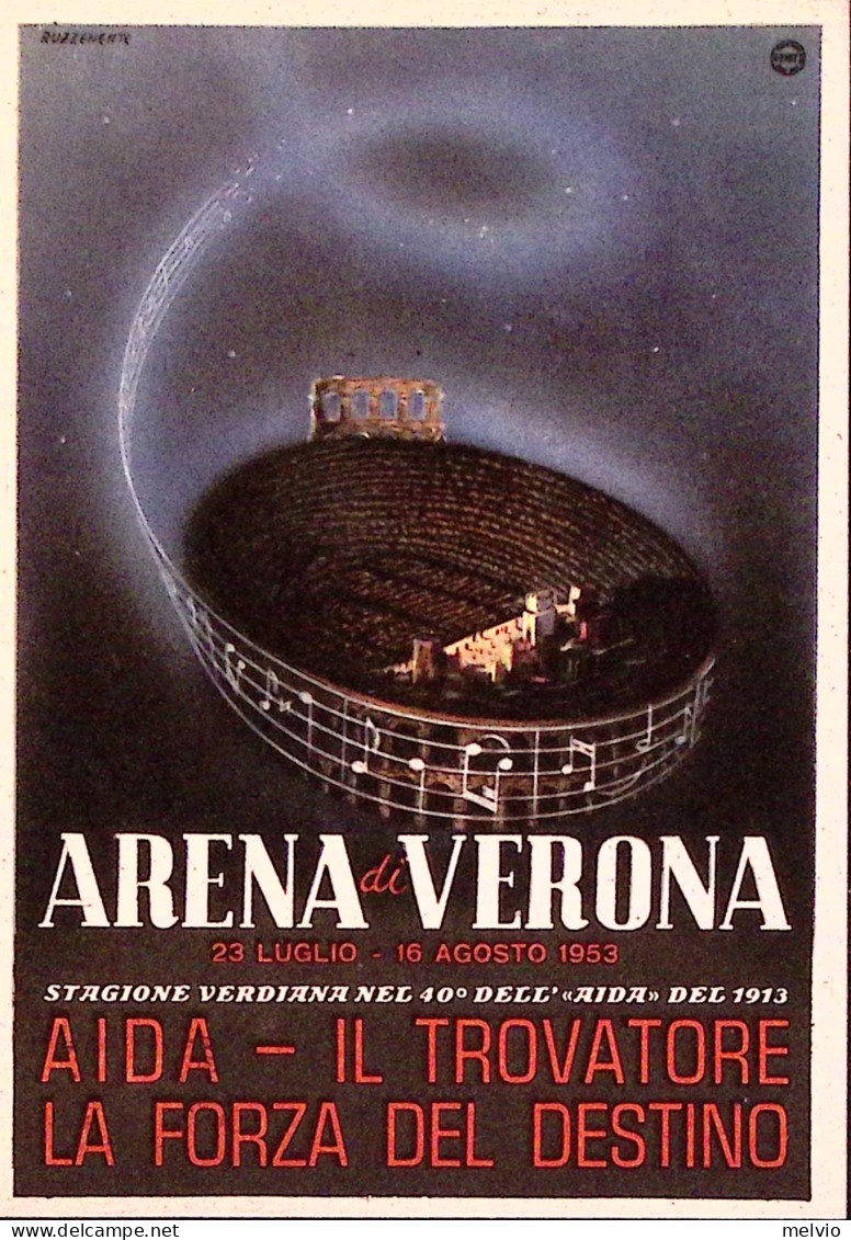 1953-VERONA ARENA STAGIONE LIRICA, Annullo Speciale A Targhetta - Musik