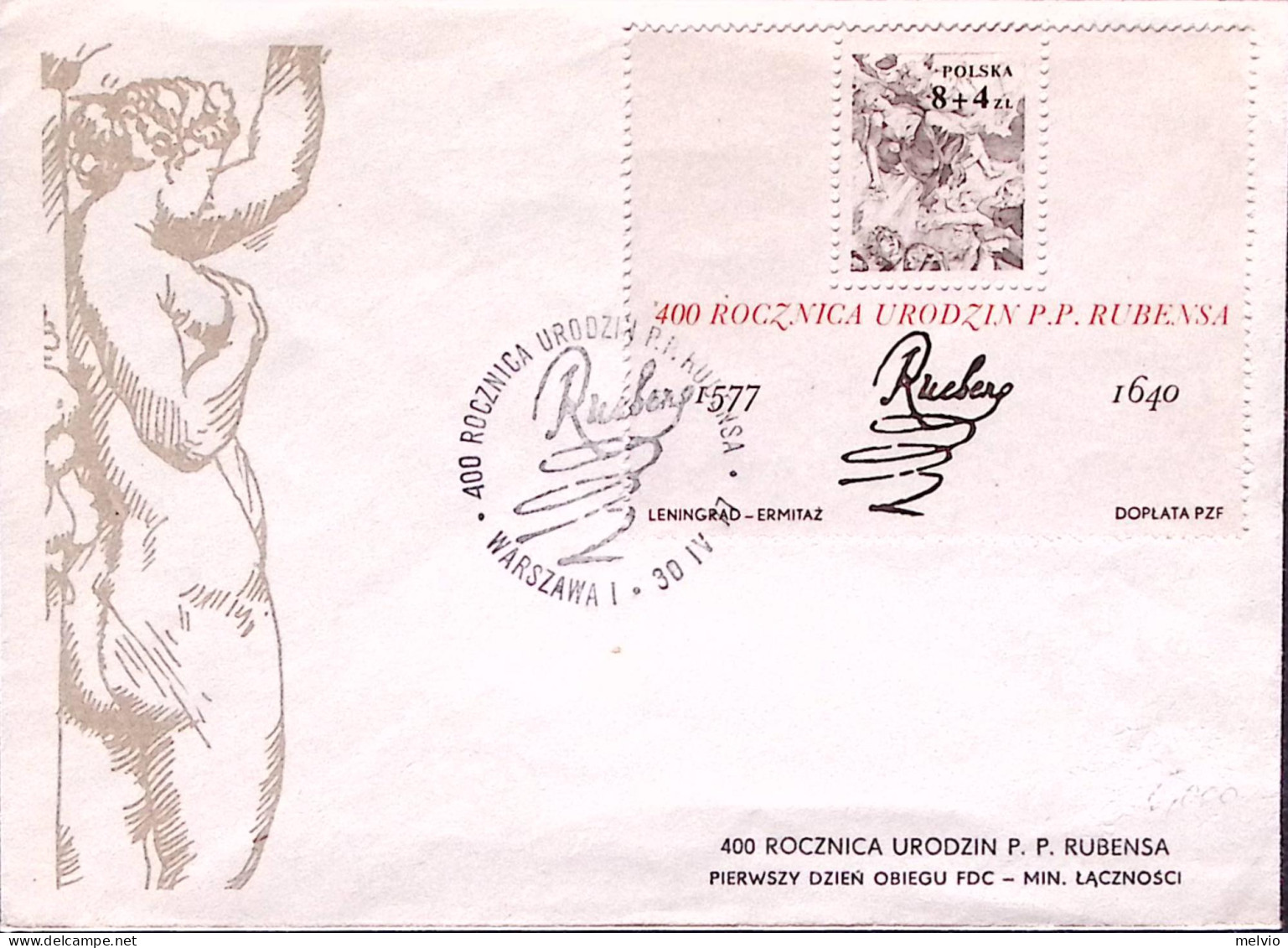 1977-POLONIA POLSKA Rubens (Fg. 73) Su Fdc - FDC