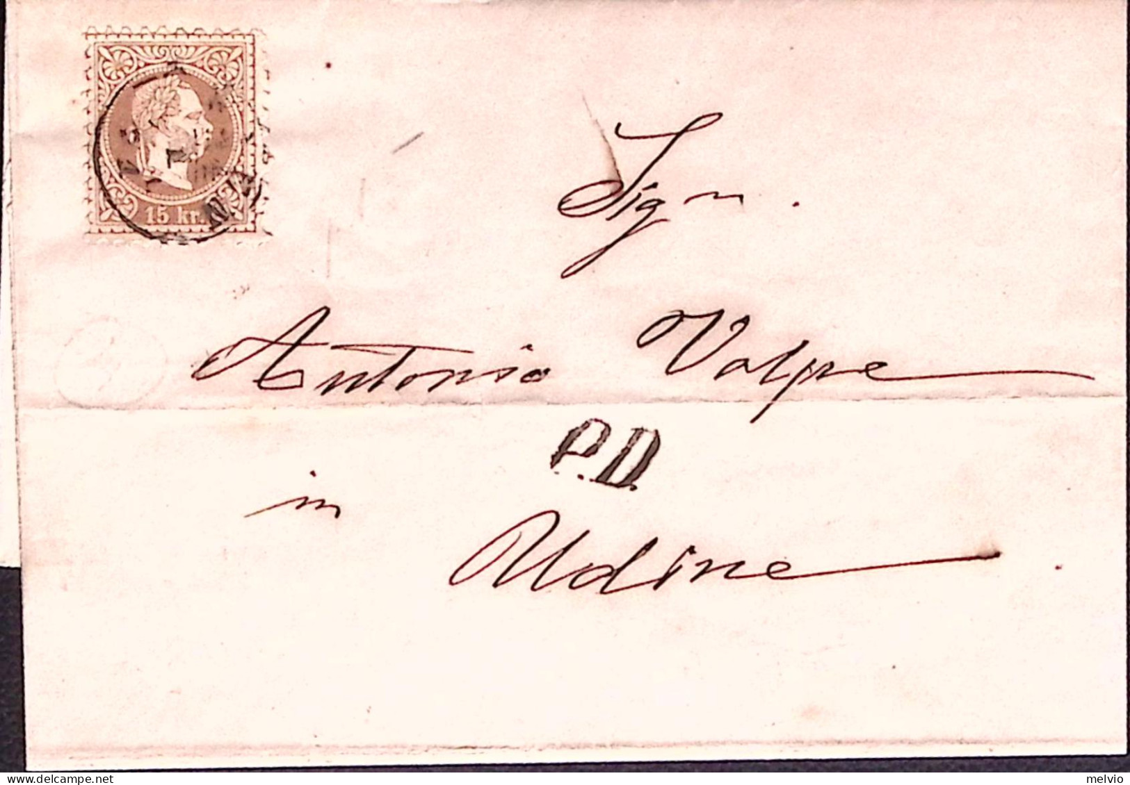 1871-AUSTRIA K. 10 Su Soprascritta Vienna (15.1) Per Udine - Sonstige & Ohne Zuordnung