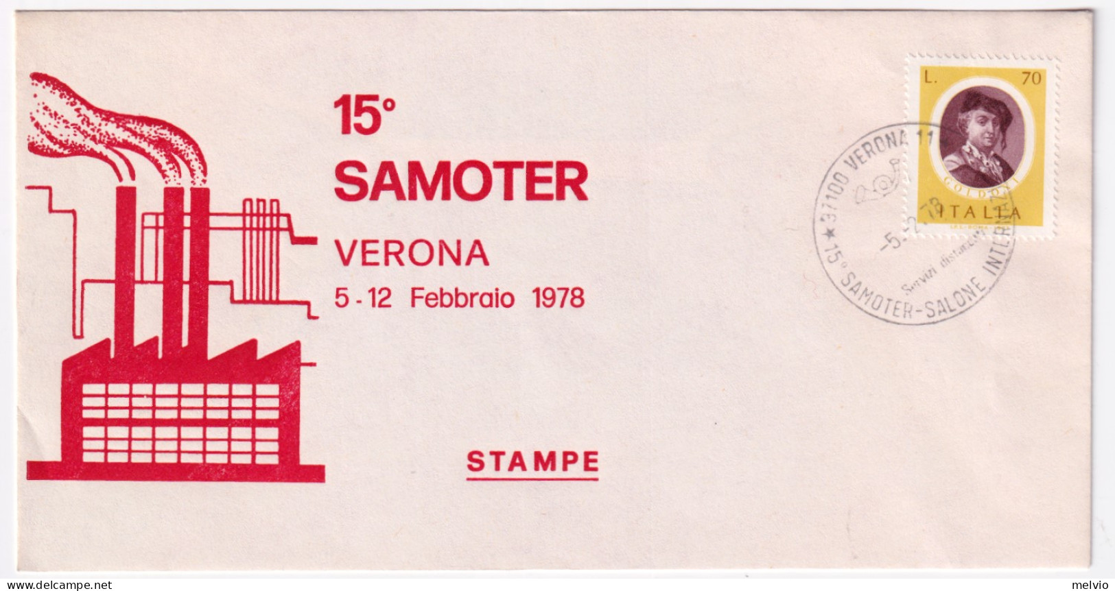 1978-VERONA 15 SAMOTER (5.12) Annullo Speciale Su Busta - 1971-80: Marcofilie