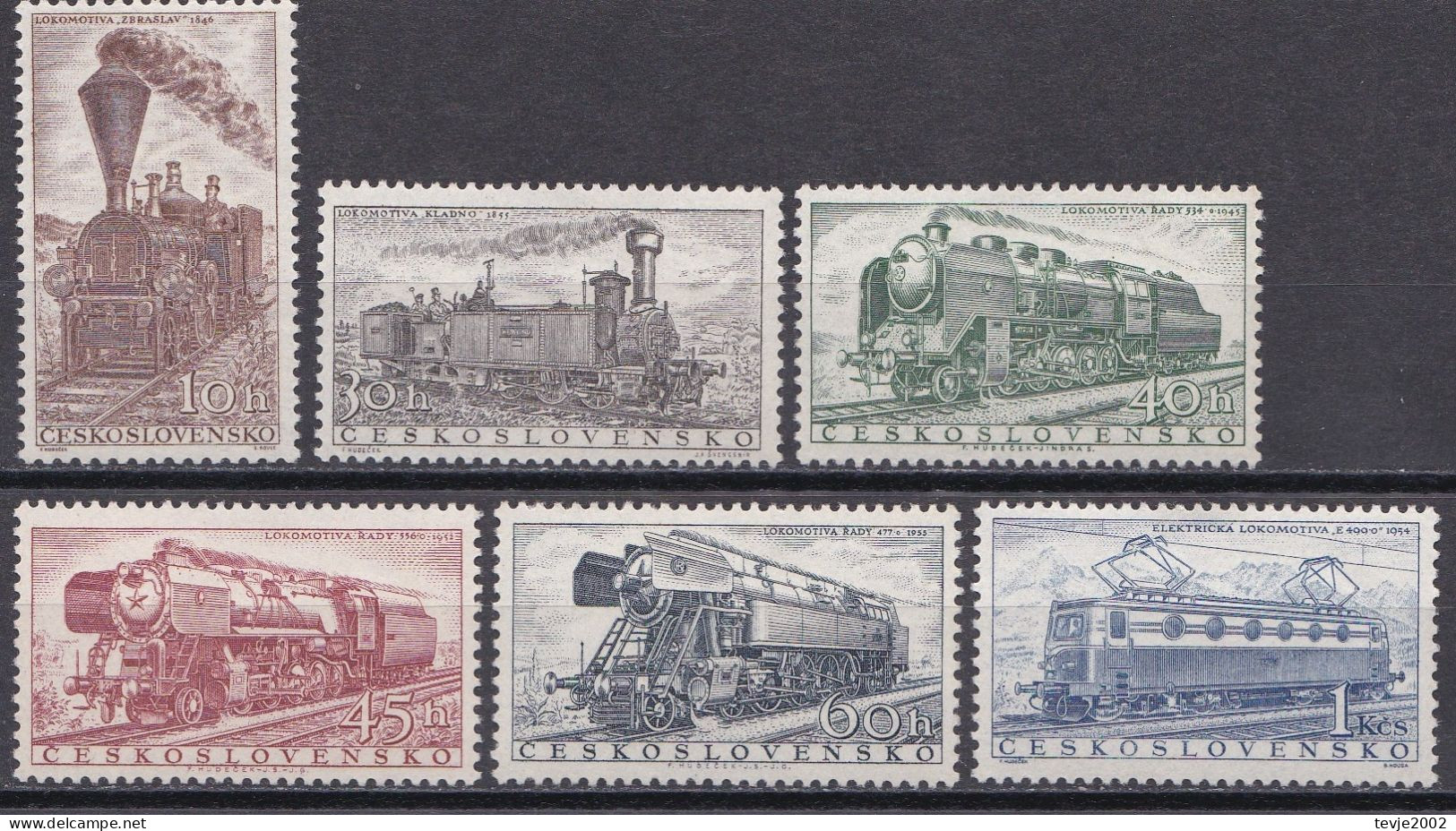 Tschechoslowakei CSSR 1956 - Mi.Nr. 988 - 993 - Postfrisch MNH - Eisenbahnen Railways Lokomotiven Locomotives - Treinen