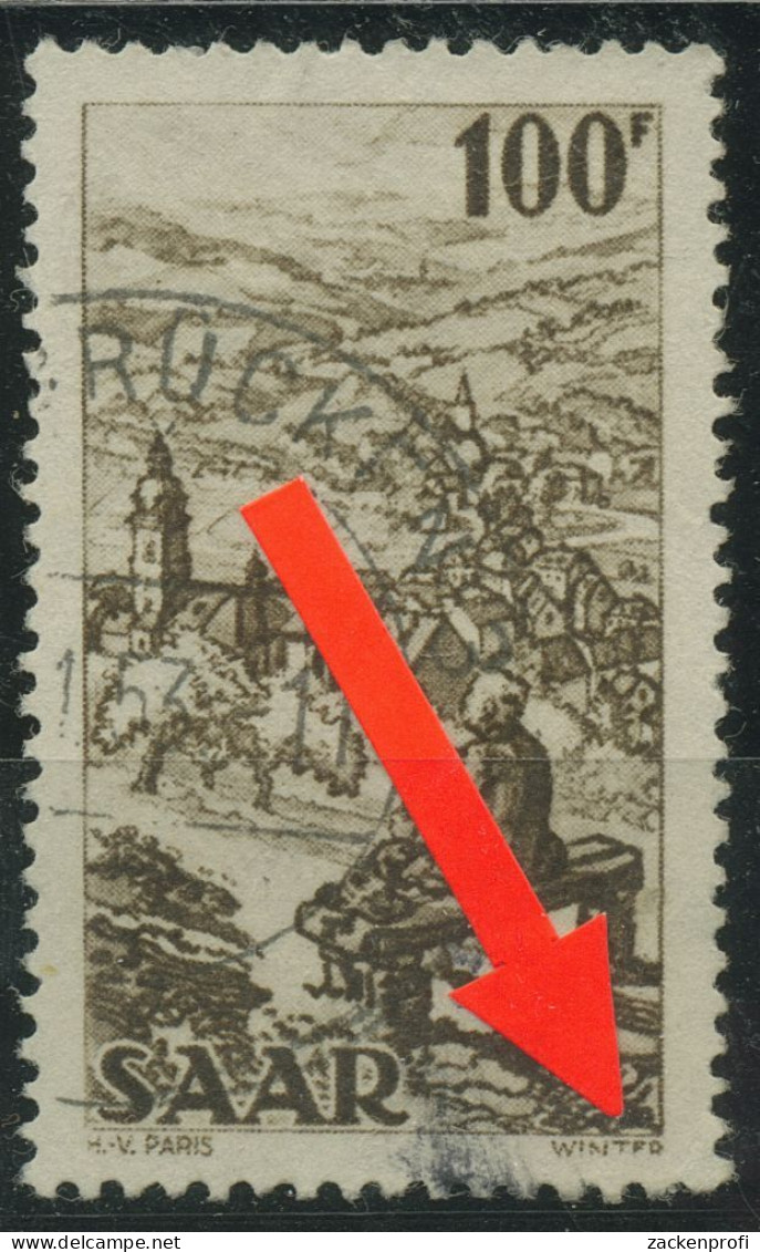 Saarland 1949 Bliestal Mit Wiebelskirchen, Mit Plattenfehler 288 II Gestempelt - Usados