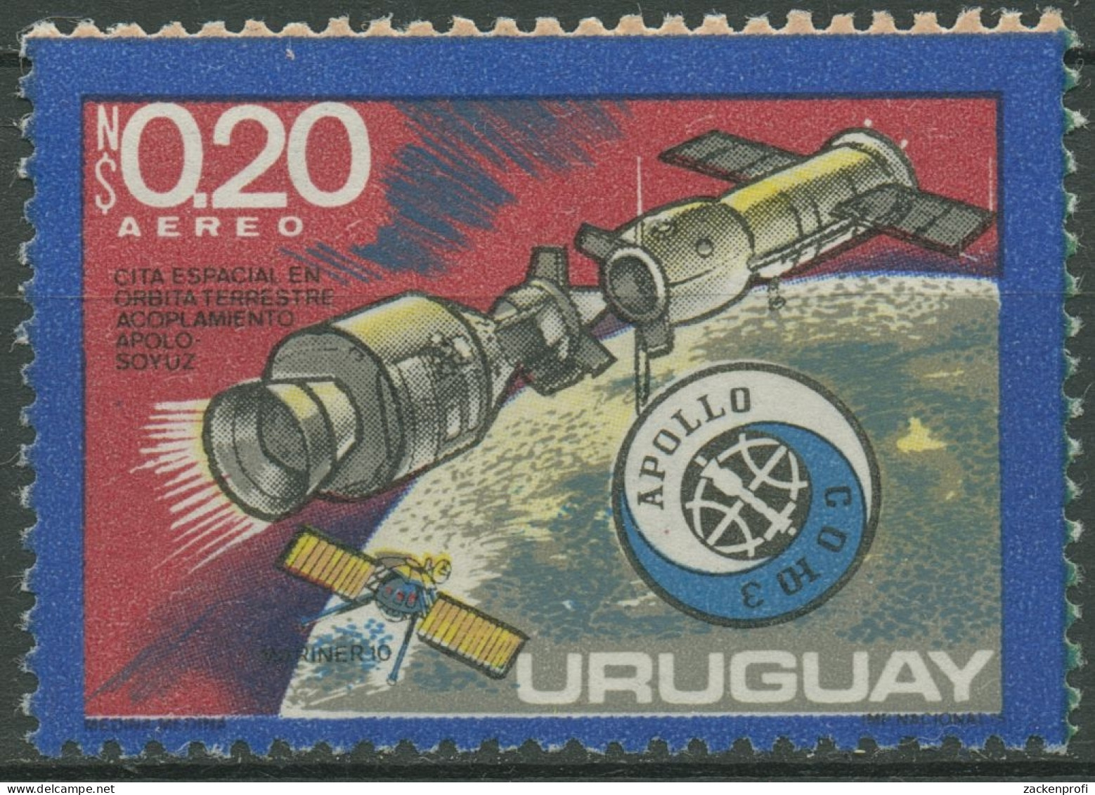 Uruguay 1975 Unabhängigkeit Amerikas Raumfahrt 1359 Postfrisch Blockeinzelmarke - Uruguay